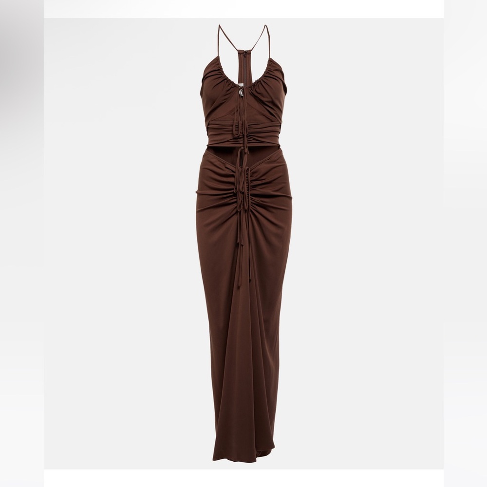 NWT Christopher Esber brown Multi-Panel Disconnect halter dress - Picture 10 of 10